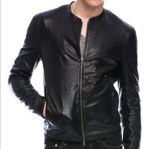 Armani Exchange Leather Jacket M Black